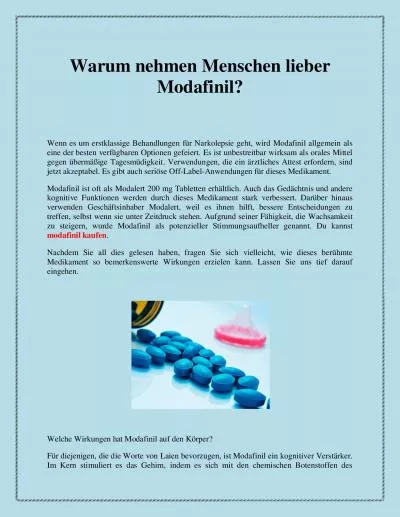 Warum nehmen Menschen lieber Modafinil?