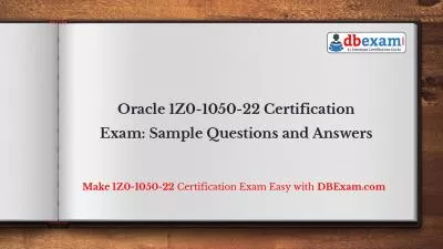 Oracle 1Z0-1050-22 Certification Exam: Sample Questions and Answers