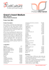 Grace's Insect MediumWith L-GlutamineWithout Sodium bicarbonateProduct