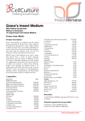 Grace's Insect MediumWith Sodium bicarbonateWithout L-Glutamine1X Liqu