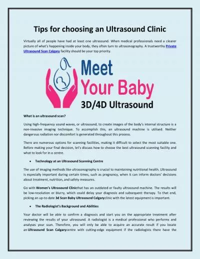 Tips for choosing an Ultrasound Clinic