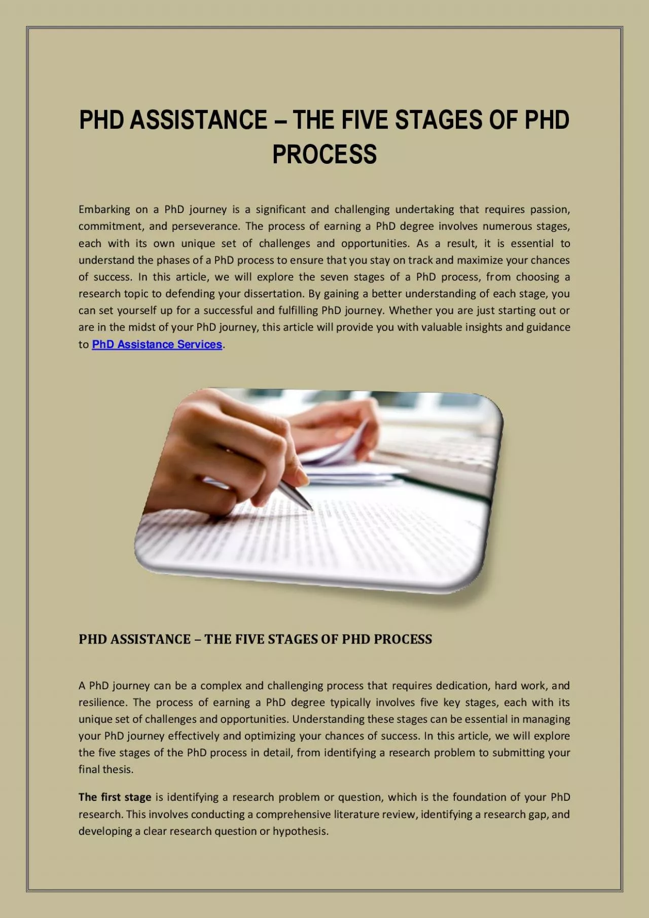 PDF-PHD ASSISTANCE – THE FIVE STAGES OF PHD PROCESS