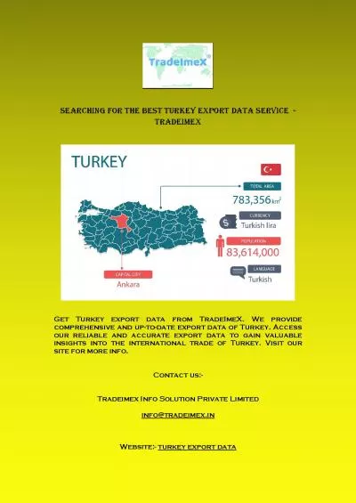 Searching For The Best Turkey Export Data Service  - TradeImeX