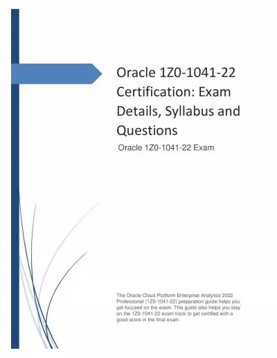 Oracle 1Z0-1041-22 Certification: Exam Details, Syllabus and Questions