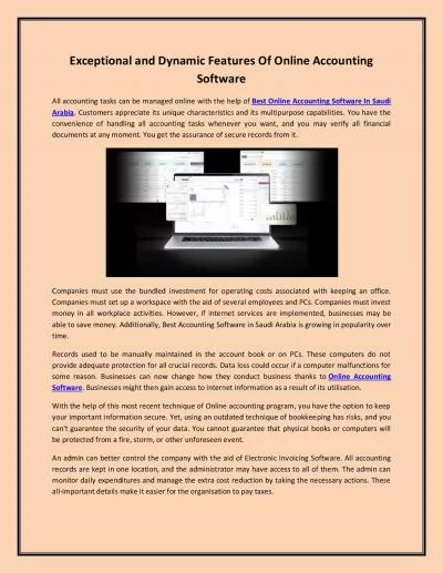 Exceptional and Dynamic Features Of Online Accounting Software