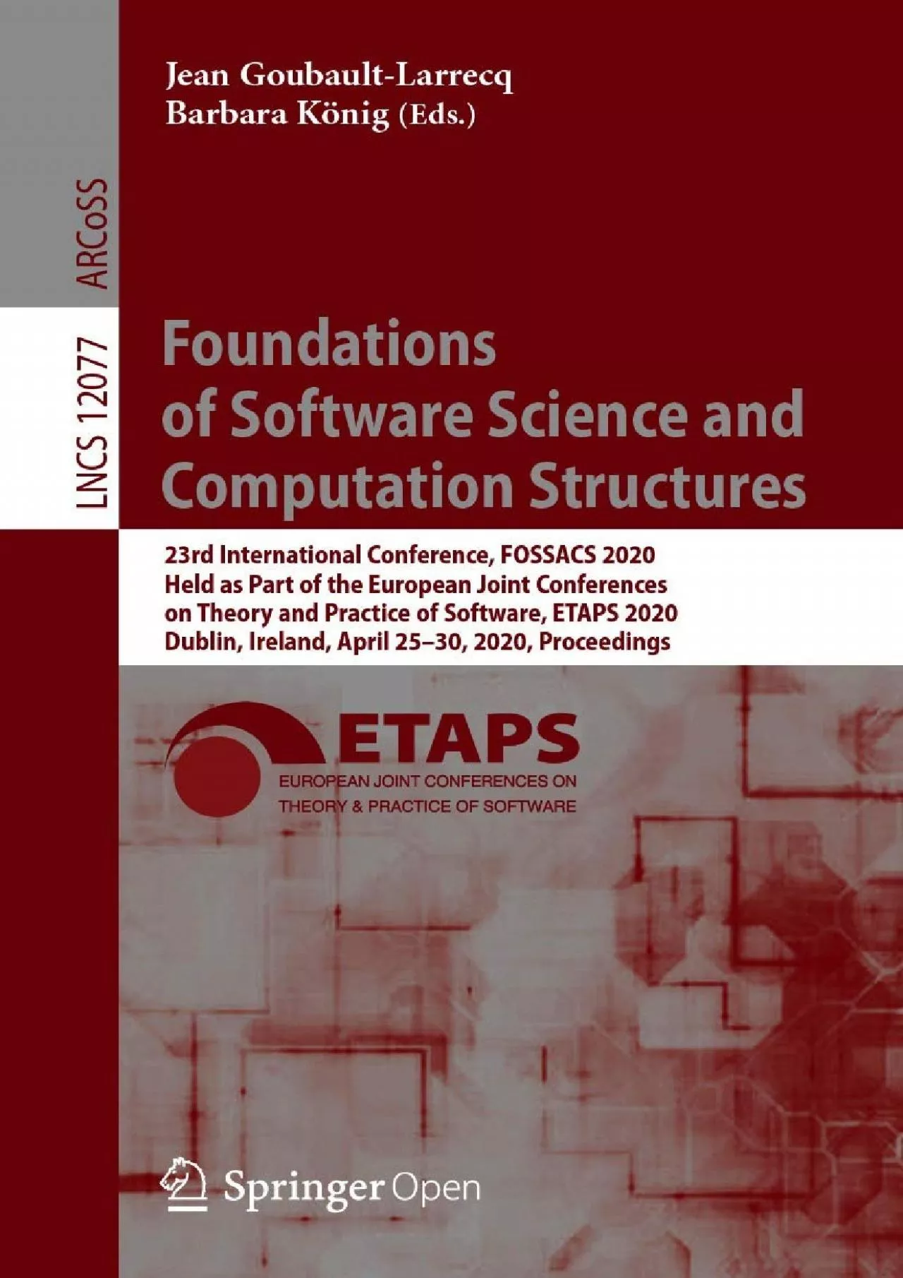 PDF-[eBOOK]-Foundations of Software Science and Computation Structures: 23rd International