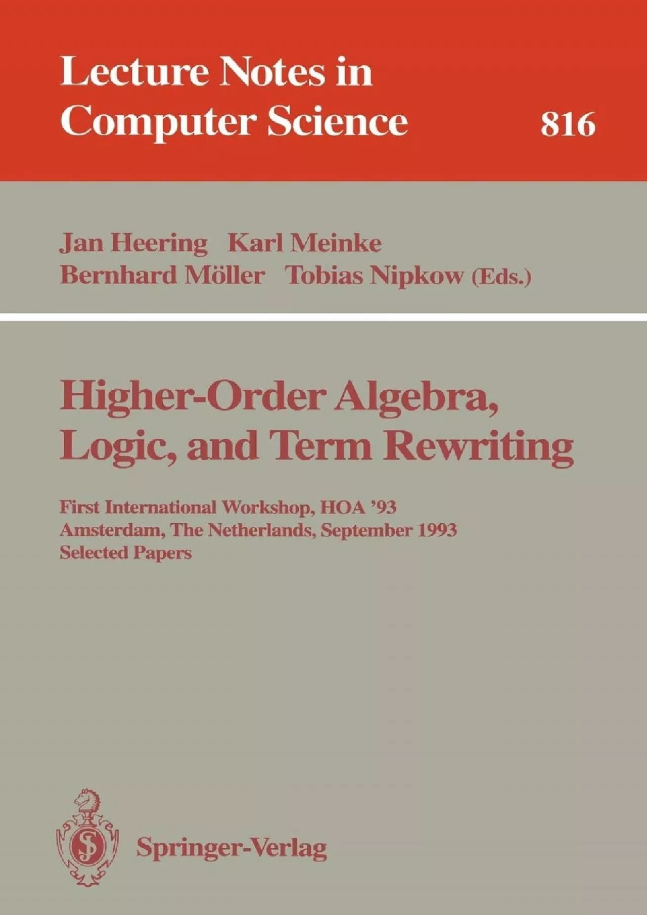 PDF-[eBOOK]-Higher-Order Algebra, Logic, and Term Rewriting: First International Workshop,