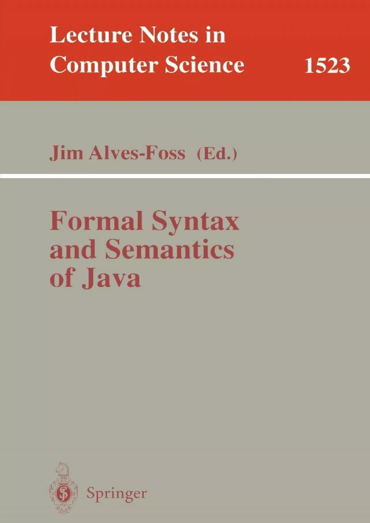 PDF-[READING BOOK]-Formal Syntax and Semantics of Java (Lecture Notes in Computer Science,