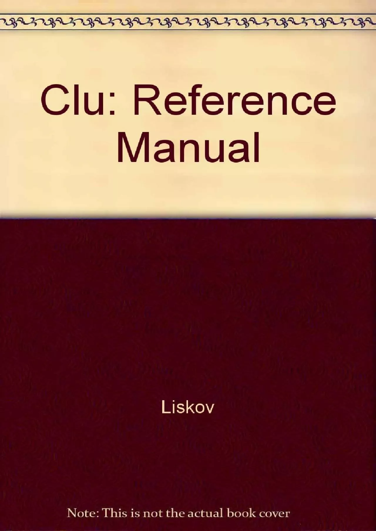 [DOWLOAD]-CLU:REFERENCE MANUAL