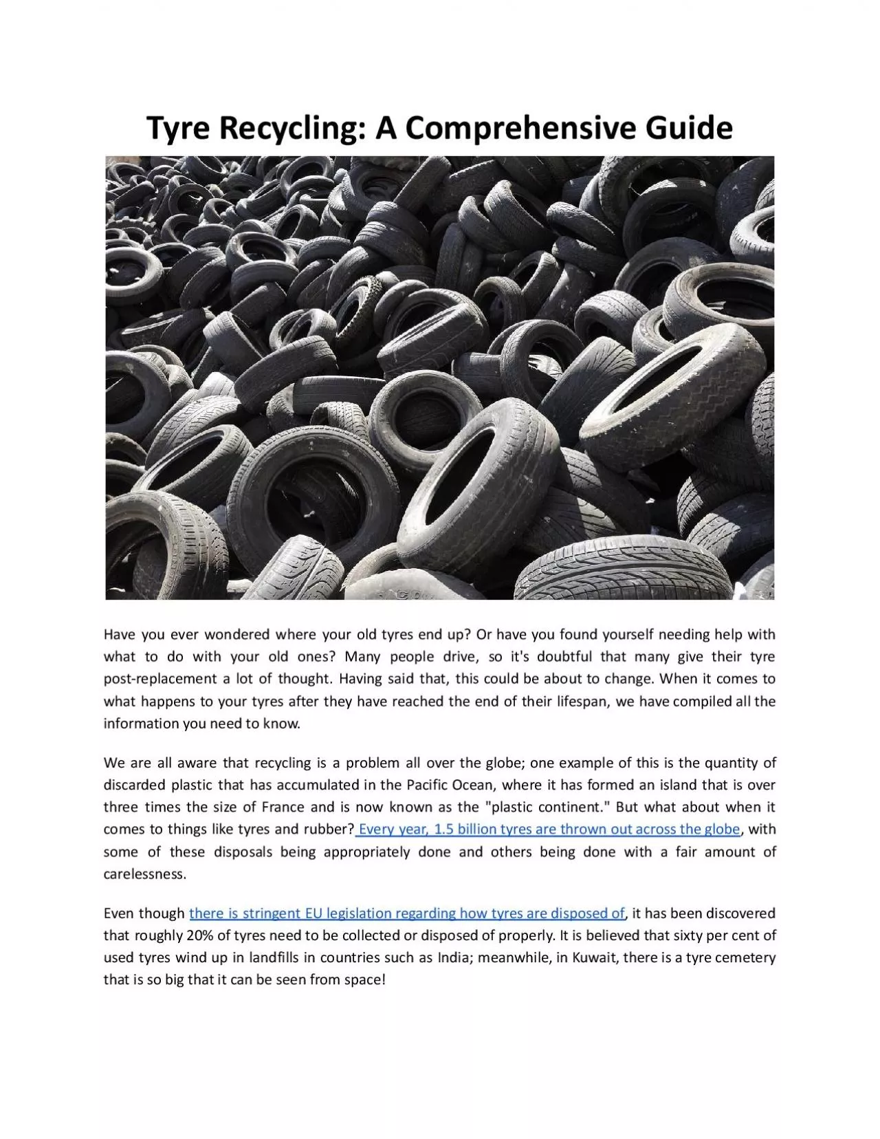 PDF-Tyres Recycling - A Comprehensive Guide by Road Runner Tyres