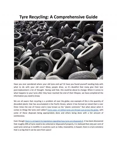 Tyres Recycling - A Comprehensive Guide by Road Runner Tyres