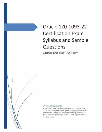 Oracle 1Z0-1093-22 Certification Exam Syllabus and Sample Questions