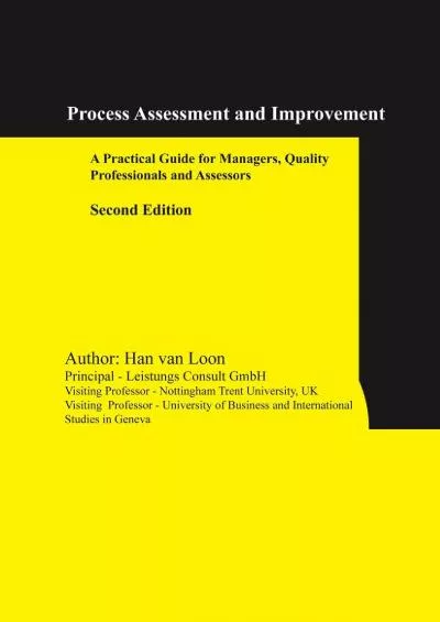 [READING BOOK]-Process Assessment and Improvement: A Practical Guide