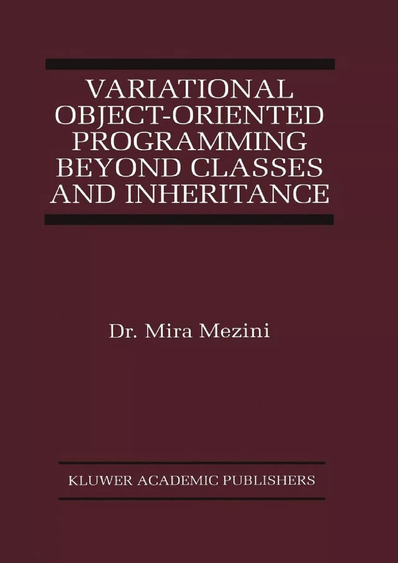 [BEST]-Variational Object-Oriented Programming Beyond Classes and Inheritance (The Springer