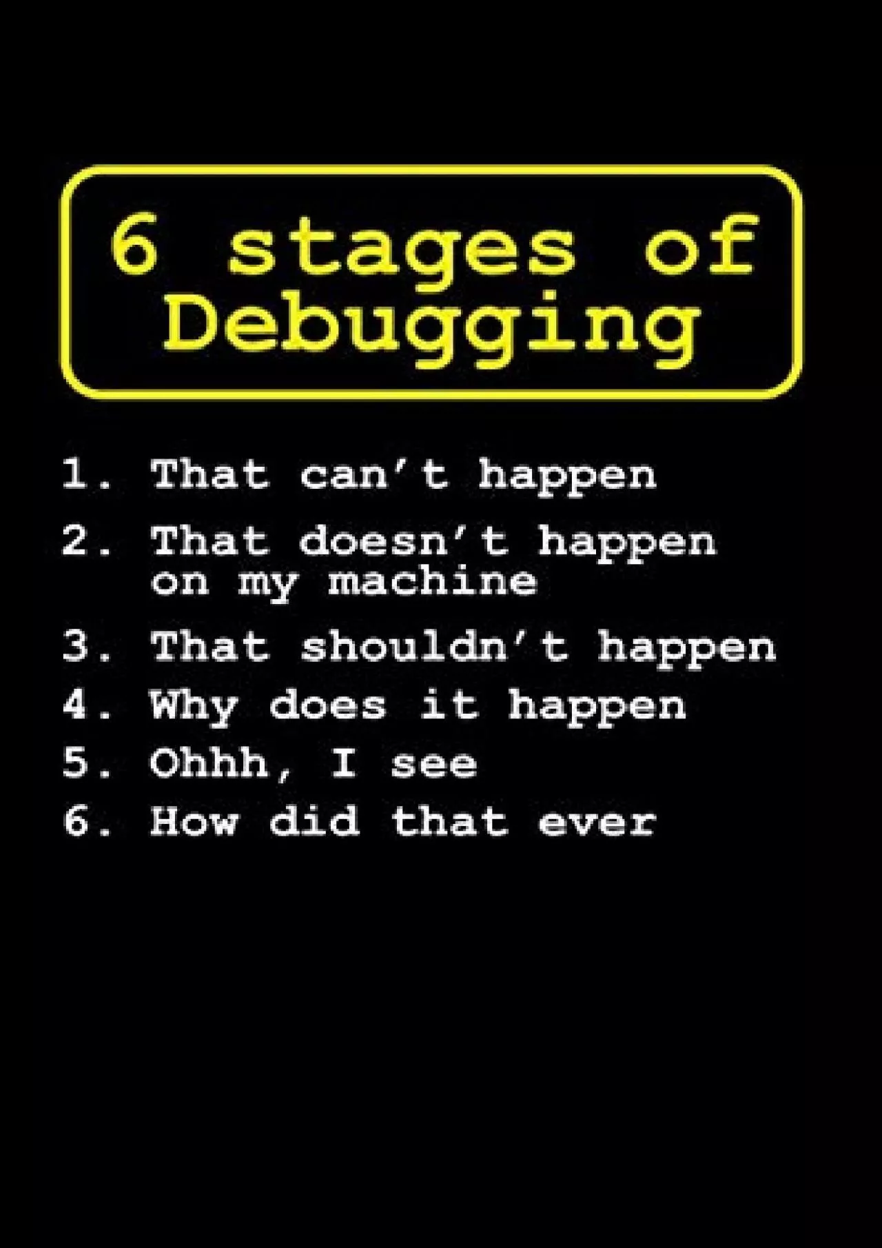 [FREE]-6 Stages of Debugging: Programmer Notebook Journal for Coding Lovers and Software