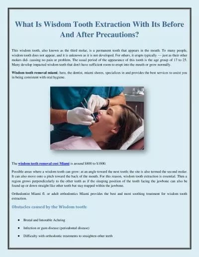 What Is Wisdom Tooth Extraction With Its Before And After Precautions?
