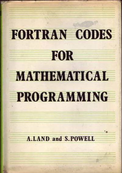 [FREE]-Fortran codes for mathematical programming: linear, quadratic and discrete