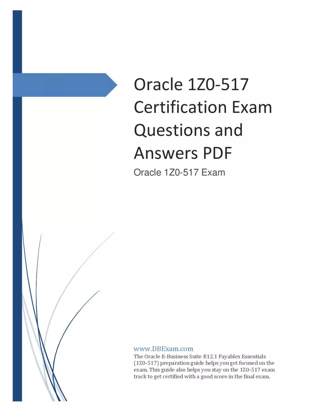 Oracle 1Z0-517 Certification Exam Questions and Answers PDF