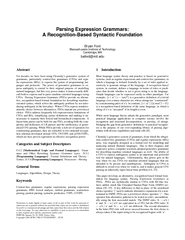ParsingExpressionGrammars:ARecognition-BasedSyntacticFoundationBryanFo