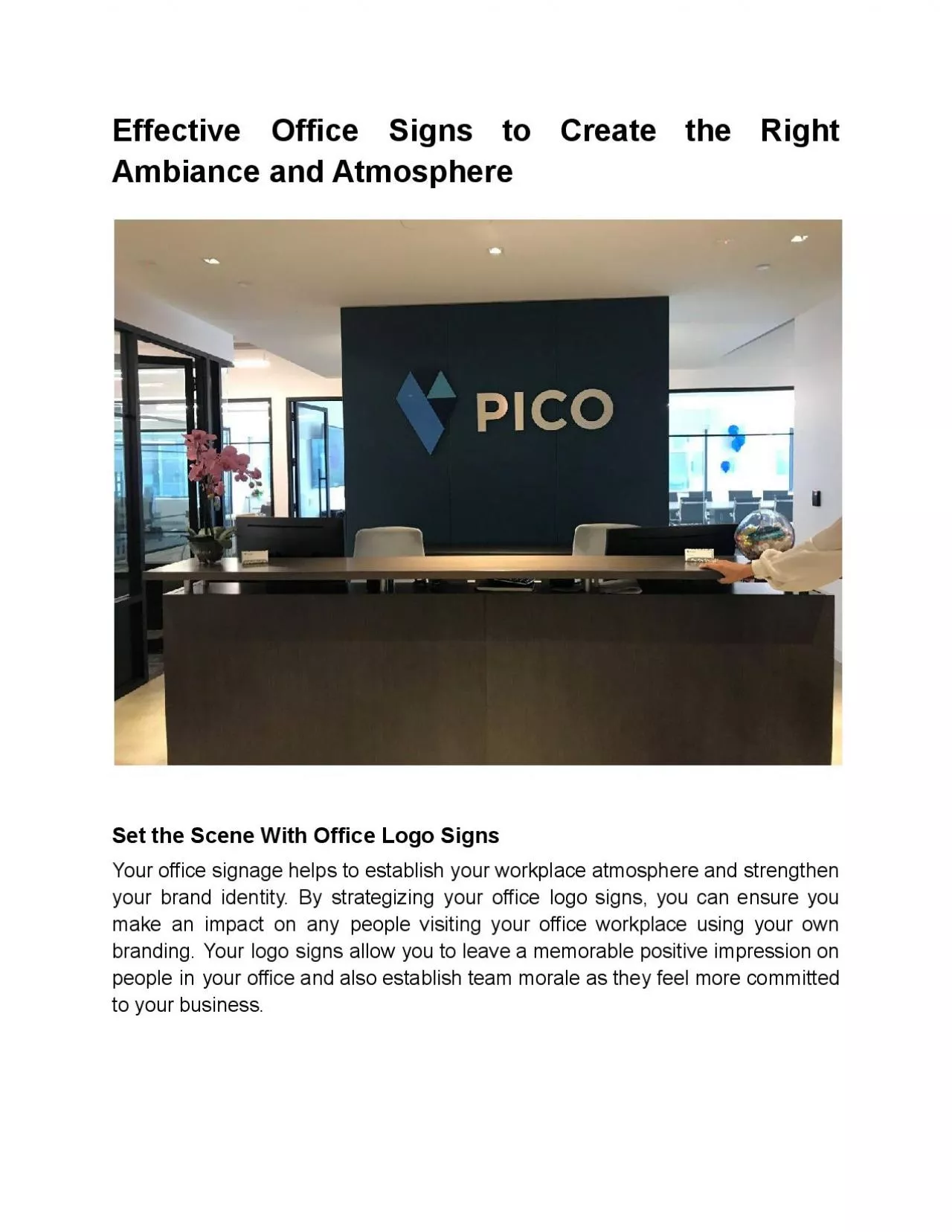 PDF-Effective Office Signs to Create the Right Ambiance and Atmosphere