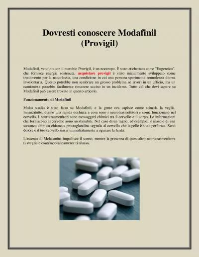 Dovresti conoscere Modafinil (Provigil)