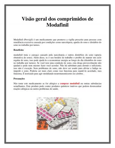 Visão geral dos comprimidos de Modafinil