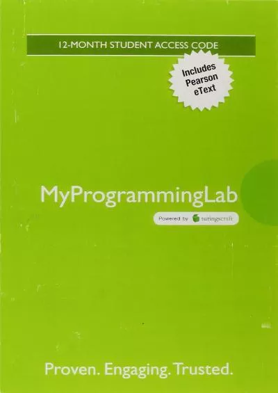 [DOWLOAD]-Mylab Programming with Pearson Etext -- Access Card -- For Introduction to Java Programming and Data Structures, Comprehensive Version