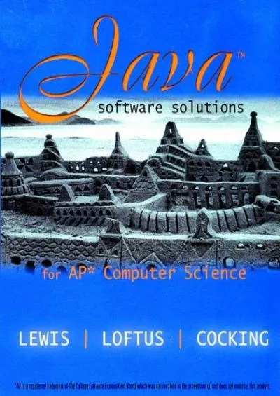 [DOWLOAD]-Java Software Solutions for Ap Computer Science