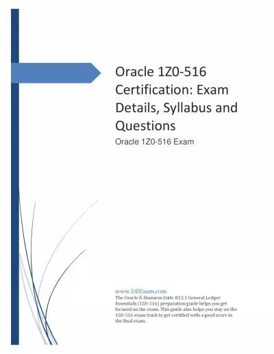 Oracle 1Z0-516 Certification: Exam Details, Syllabus and Questions