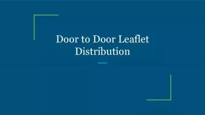 Door to Door Leaflet Distribution