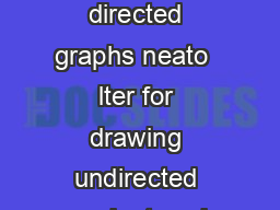 DO T General Commands Manual DOT NA ME dot  lter for drawing directed graphs neato  lter for drawing undirected graphs twopi  lter for radial layouts of graphs circo  lter for circular layout of graph