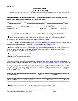 USF Tampa Declaration Form OUBLE AJORS Student must submit completed application to QGHUJUDGXDWHWXGLHVHDQVIILFH