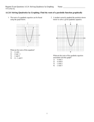 Regents Exam Questions A.G.8: Solving Quadratics by GraphingName: ____