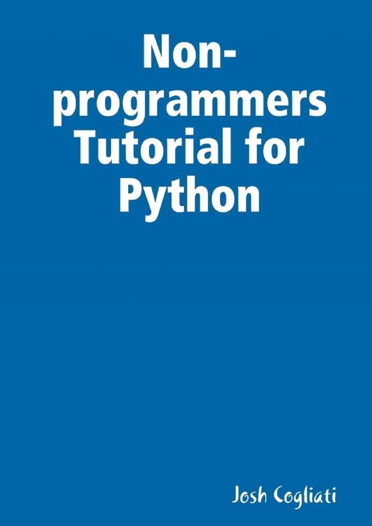 PDF-[BEST]-Non-programmers Tutorial for Python