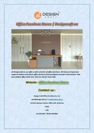 Office Furniture Stores | Designcraft.ae