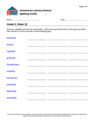 Page 1 of 7         Homeschool Learning Network   Name _______________