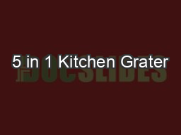 5 in 1 Kitchen Grater