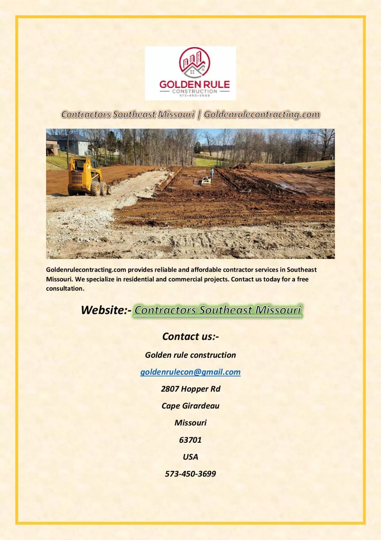 PDF-Contractors Southeast Missouri | Goldenrulecontracting.com