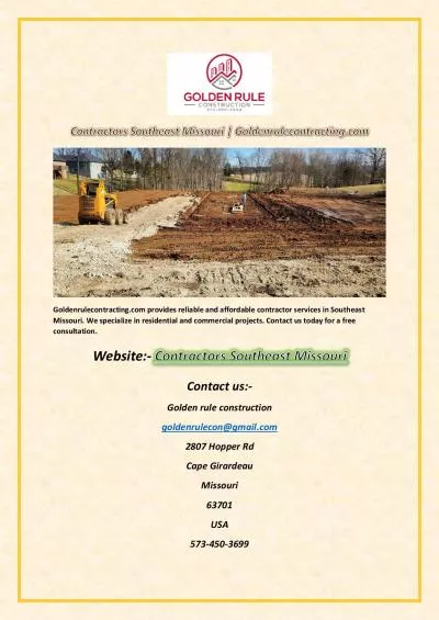 Contractors Southeast Missouri | Goldenrulecontracting.com