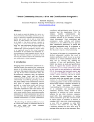 Virtual Community Success: a Uses and Gratifications Perspective Assoc