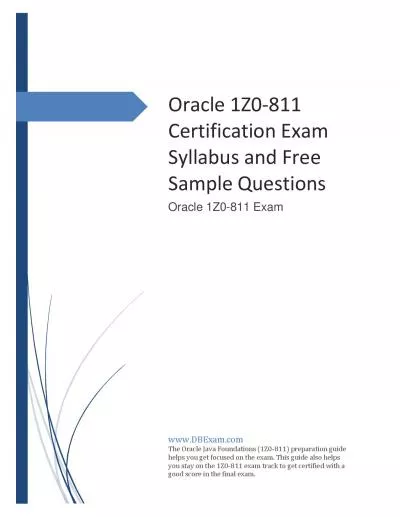 Oracle 1Z0-811 Certification Exam Syllabus and Free Sample Questions