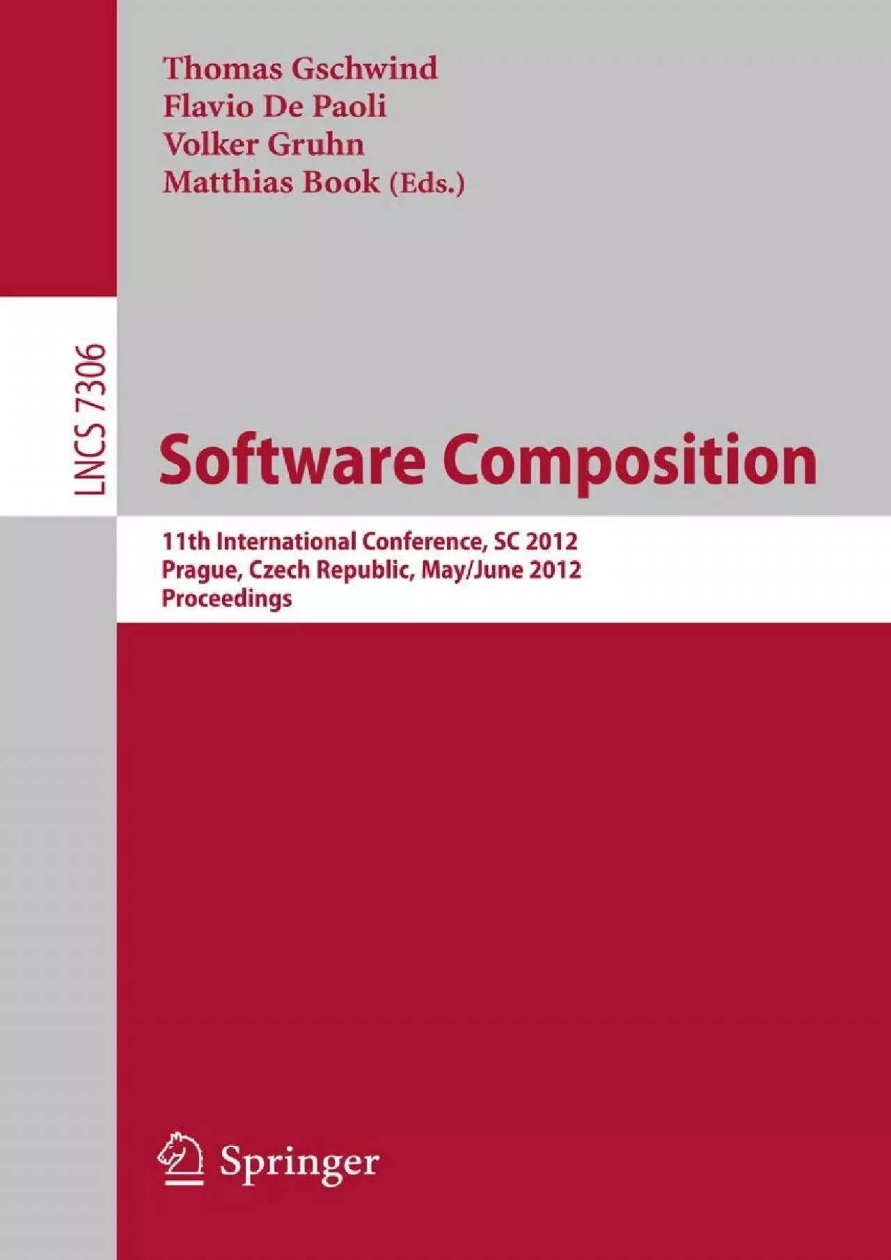 PDF-[DOWLOAD]-Software Composition: 11th International Conference, SC 2012, Prague, Czech