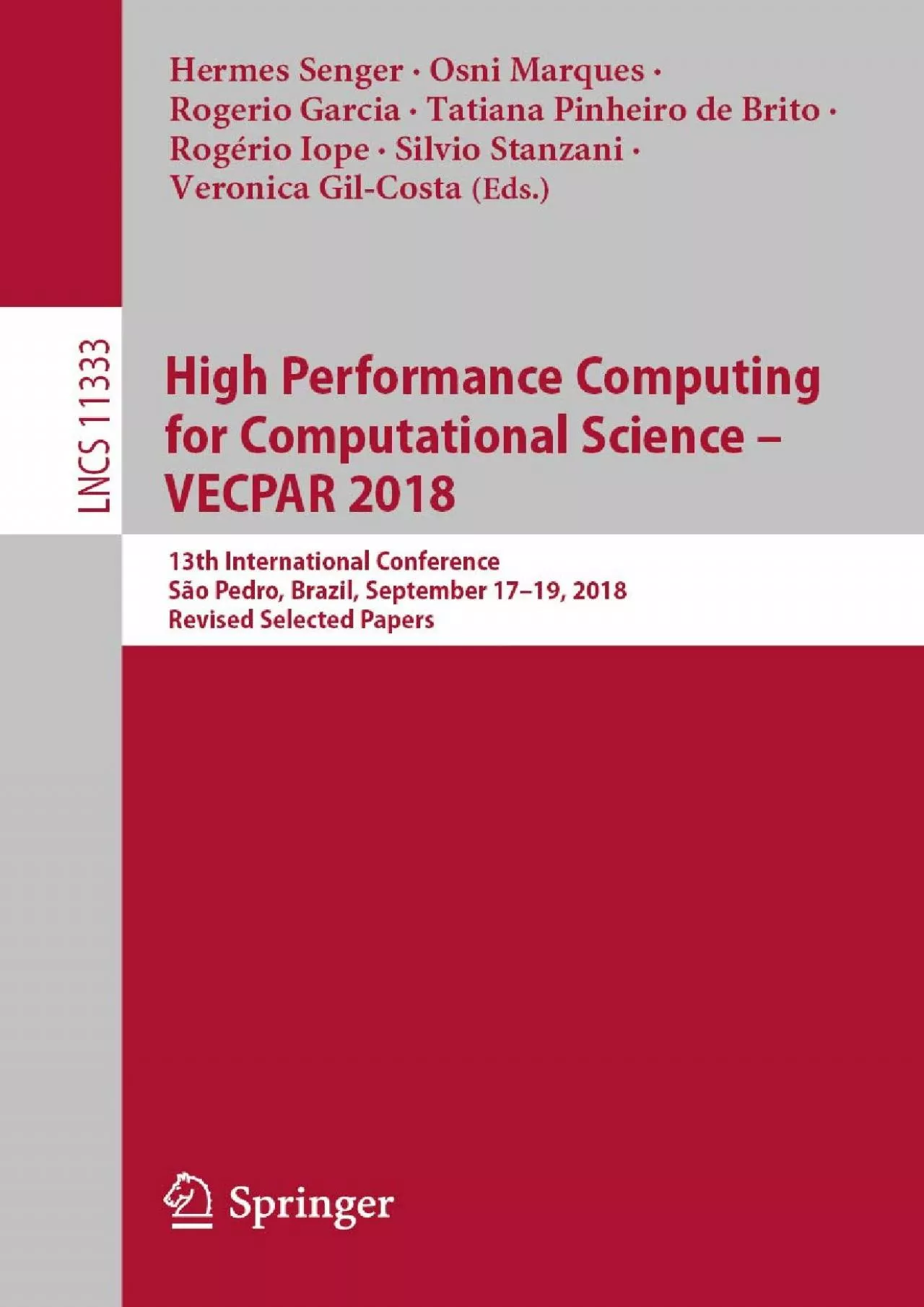 PDF-[FREE]-High Performance Computing for Computational Science – VECPAR 2018: 13th International