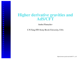 HigherderivativegravitiesandAdS/CFT