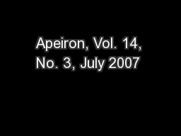 PDF-Apeiron, Vol. 14, No. 3, July 2007