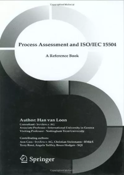 [BEST]-Process Assessment and ISOIEC 15504: A Reference Book (The Springer International