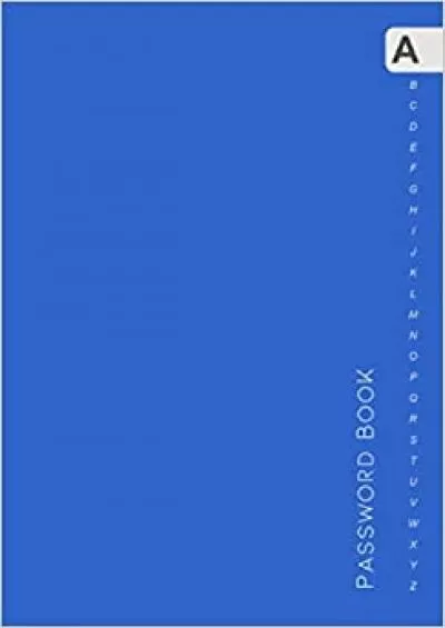 (BOOS)-Password Book: A5 Medium Password Notebook Organizer with Alphabetical Tabs Printed | Minimal Design Blue