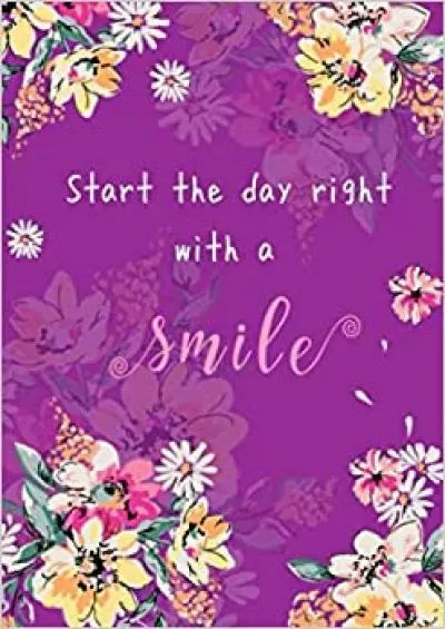 (BOOK)-Start The Day Right with A Smile: B6 Large Print Password Notebook with A-Z Tabs | Small Book Size | Colorful Painting Flower Design Purple
