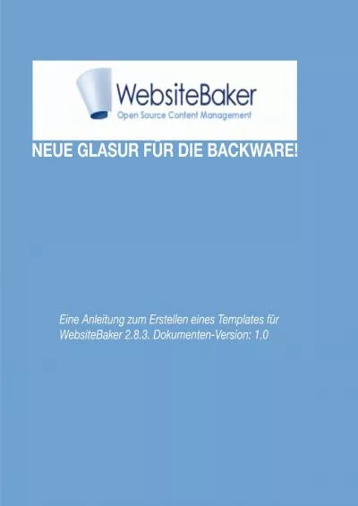 (BOOS)-Anleitung zur Erstellung eines Templates : Für WBCE und WebsiteBaker (German Edition)