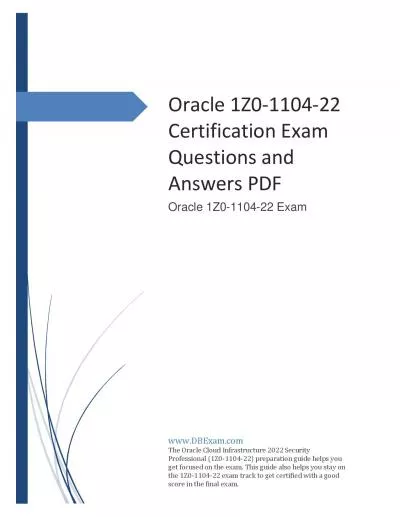 Oracle 1Z0-1104-22 Certification Exam Questions and Answers PDF